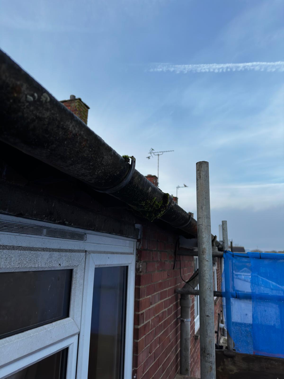 Existing asbestos cement guttering