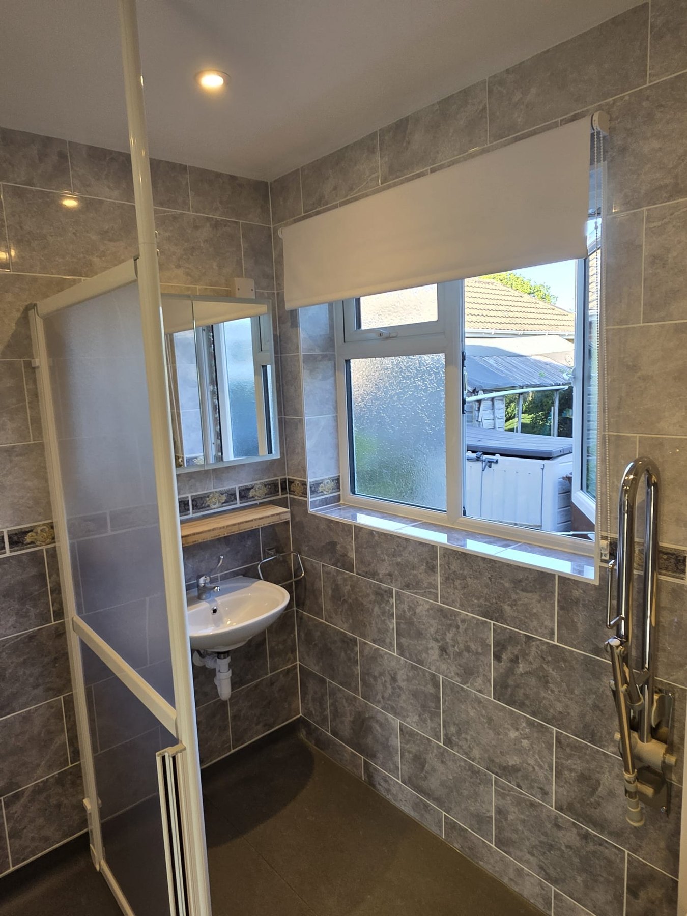 Completed accessible shower
