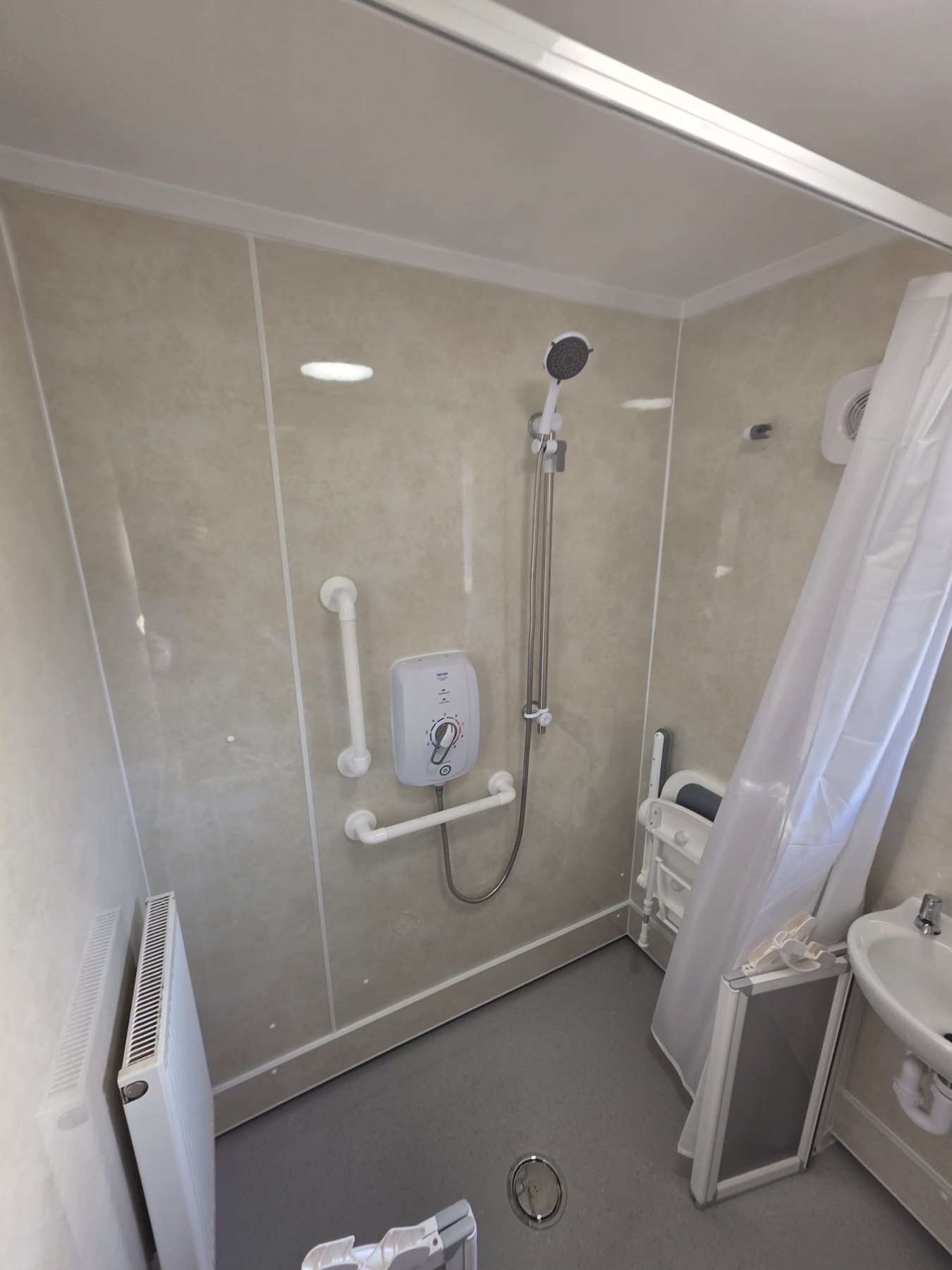 Completed accessible shower