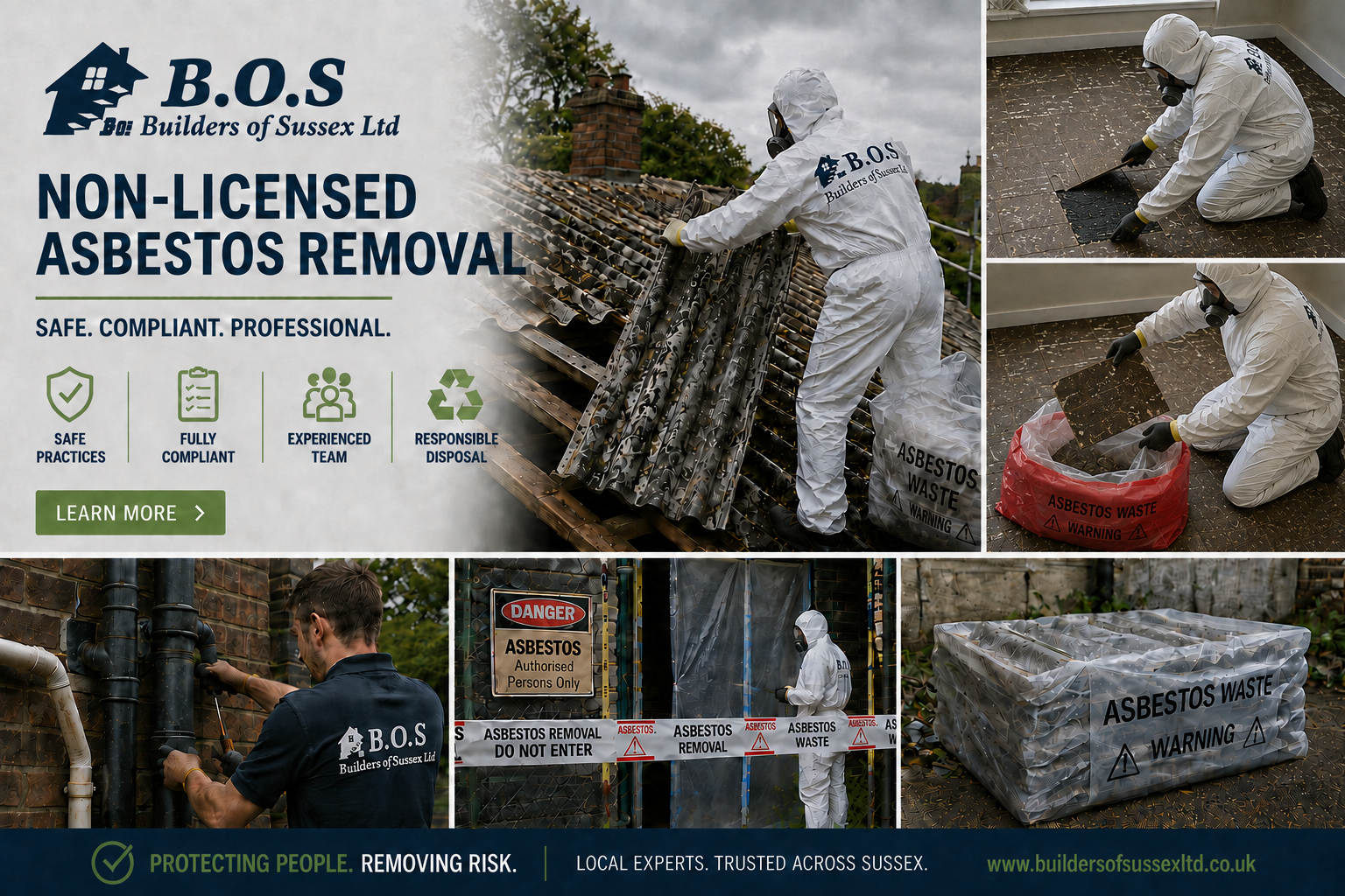 Builders of Sussex non-licensed asbestos services